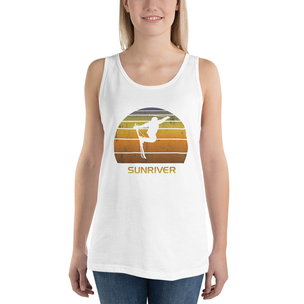 Cool Retro Sunriver Skiing Ski Fan Unisex Tank Top