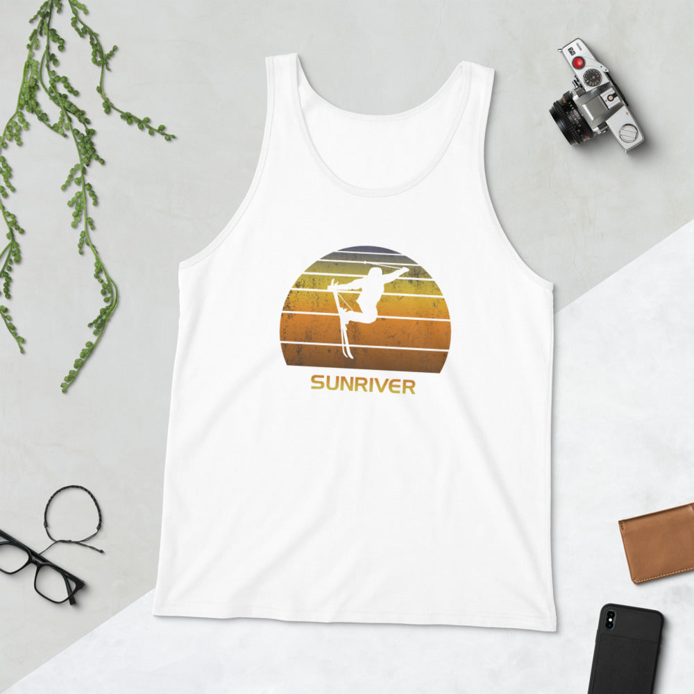 Cool Retro Sunriver Skiing Ski Fan Unisex Tank Top