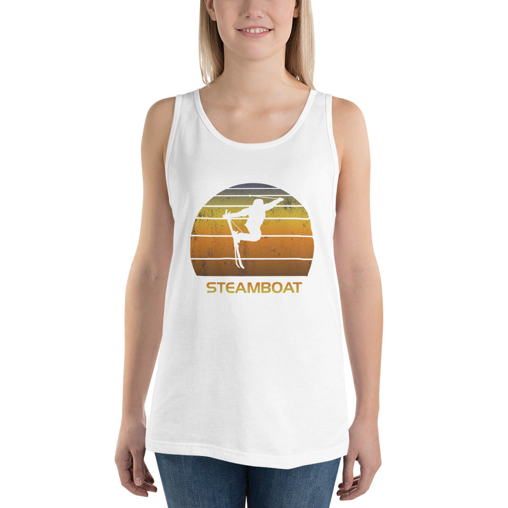 Cool Retro Steamboat Colorado Skiing Ski Fan Unisex Tank Top