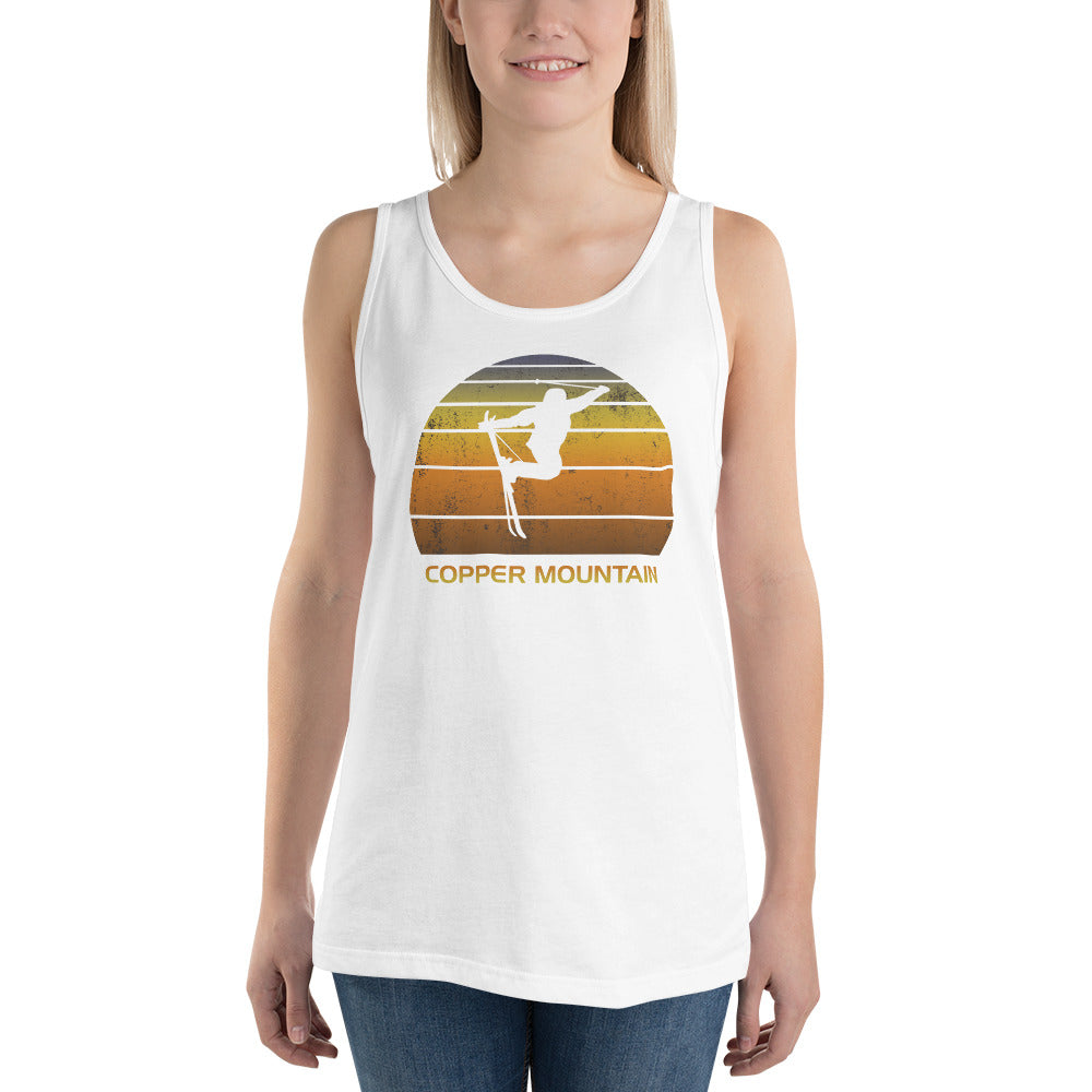 Cool Retro Copper Mountain Colorado Skiing Ski Fan Unisex Tank Top