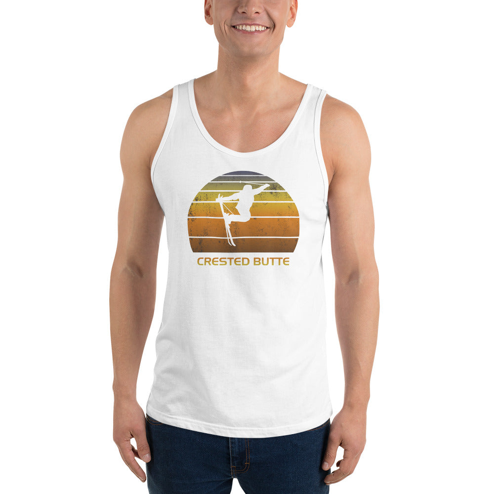 Cool Retro Crested Butte Colorado Skiing Ski Fan Unisex Tank Top