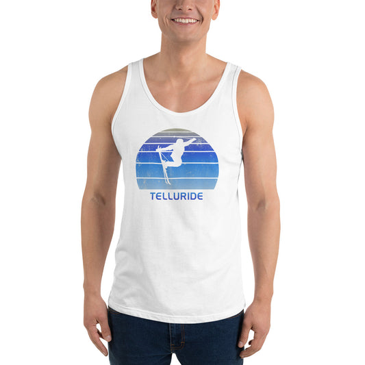 Retro Telluride Colorado Skiing Fan Unisex Tank Top