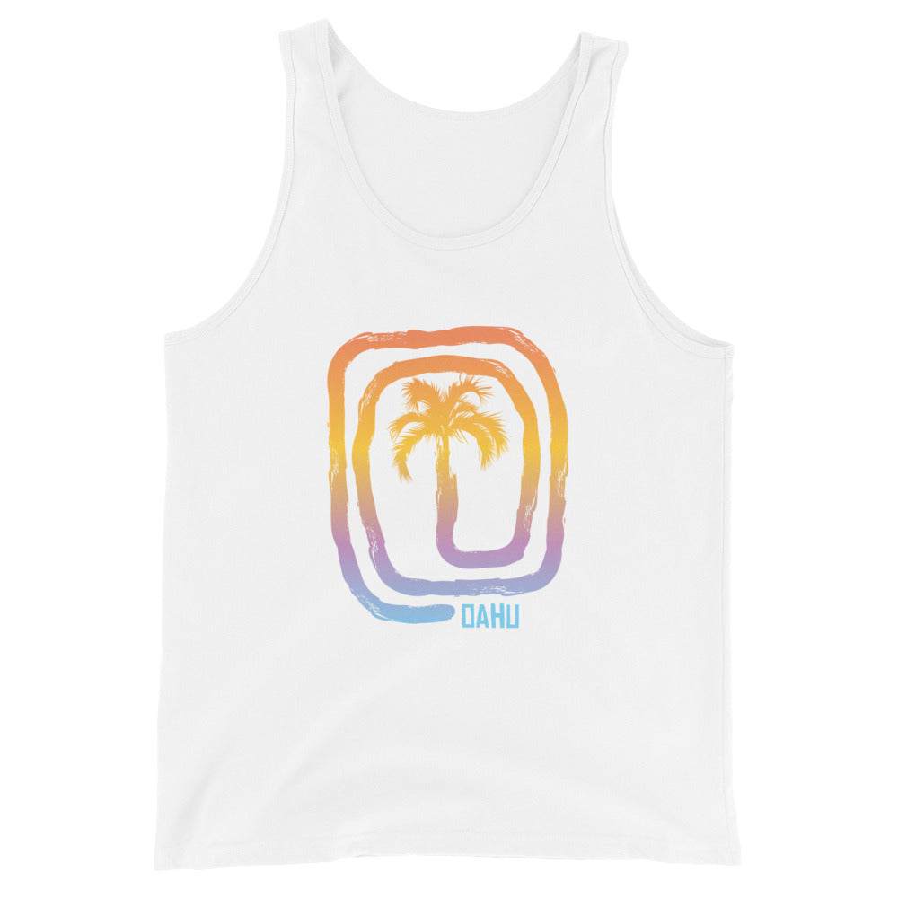 Cool Oahu Hawaii Beach Palm Tree Vacation Souvenir Unisex Tank Top