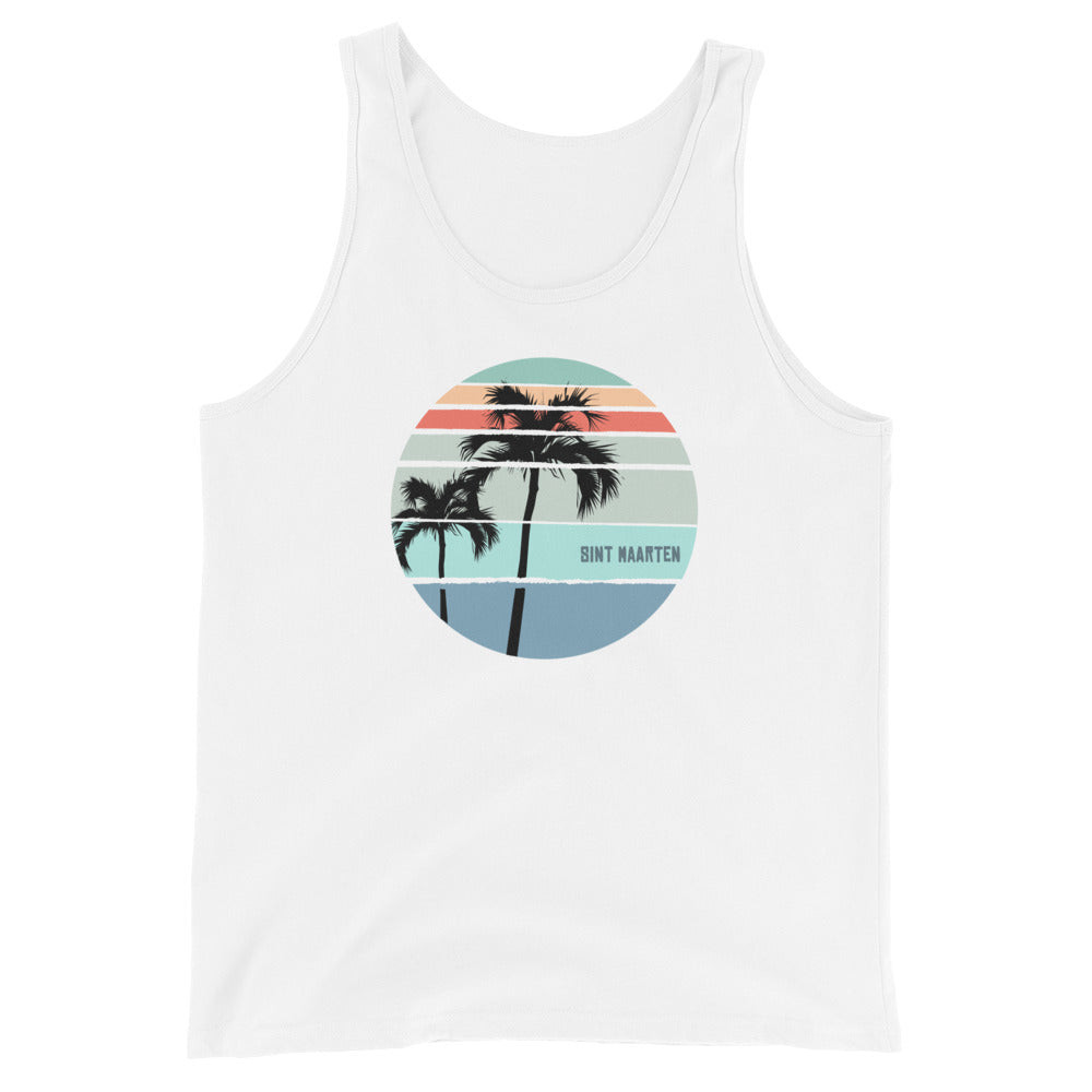 Cool Sint Maarten Palm Tree Vacation Souvenir  Unisex Tank Top