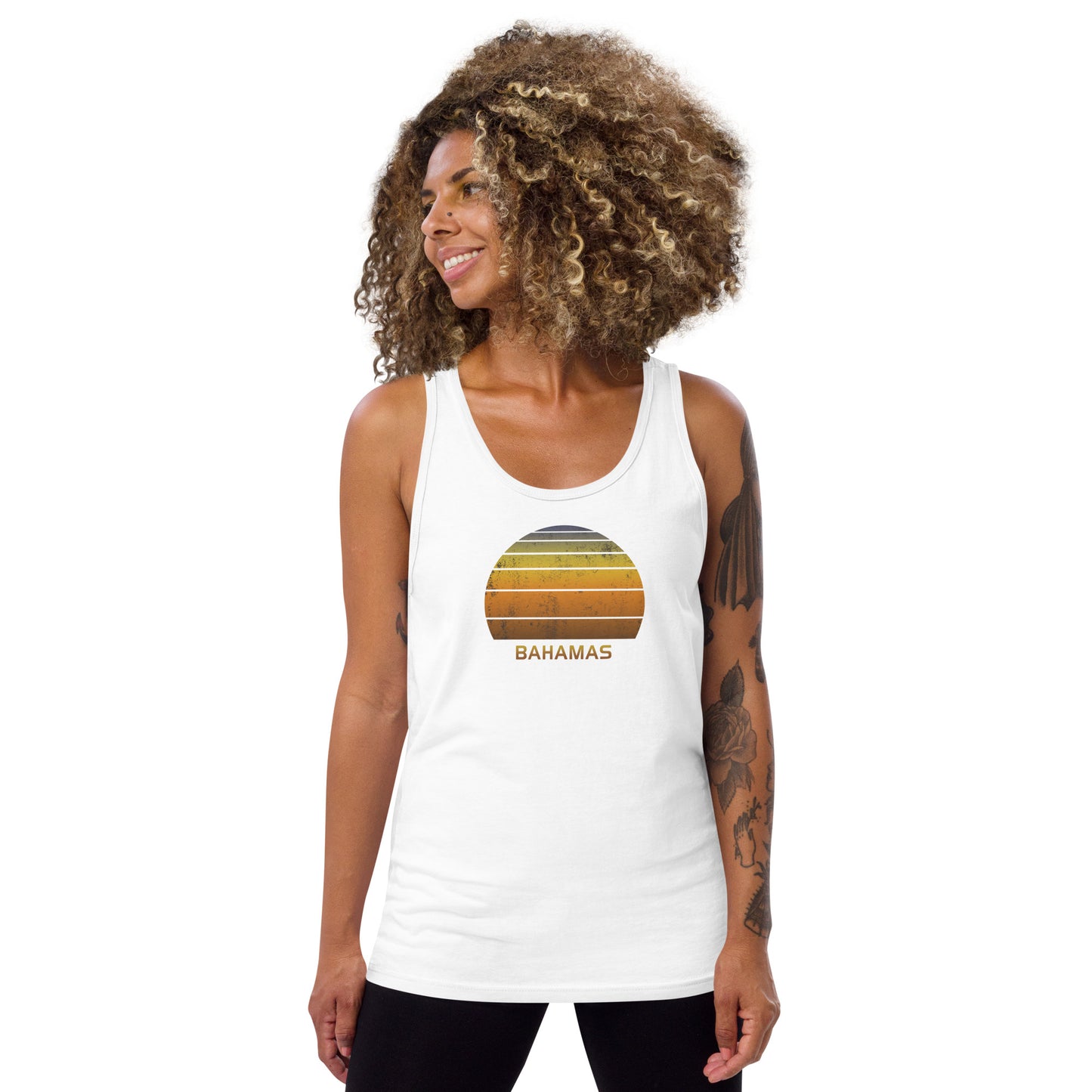 Retro Bahamas  Souvenir Sunset     Vintage Sunrise Unisex Tank Top