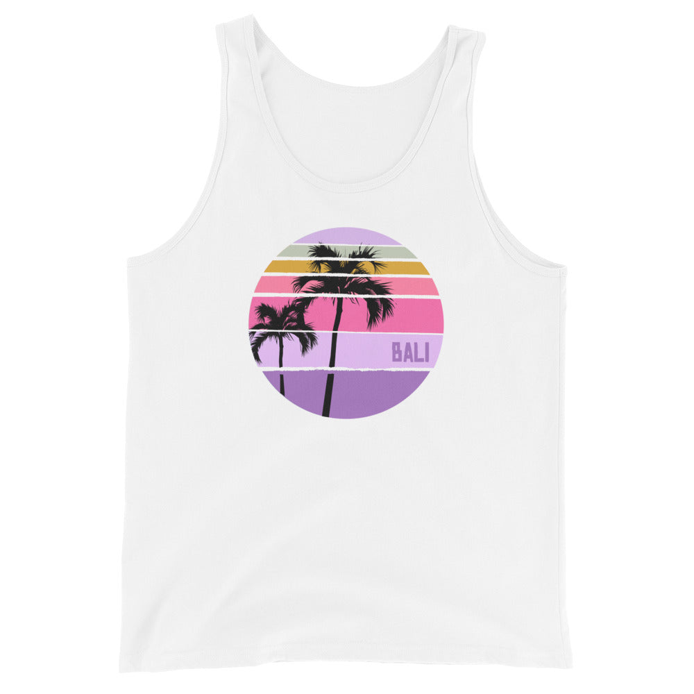 Cool Bali Palm Tree Artistic Vacation Souvenir Unisex Tank Top