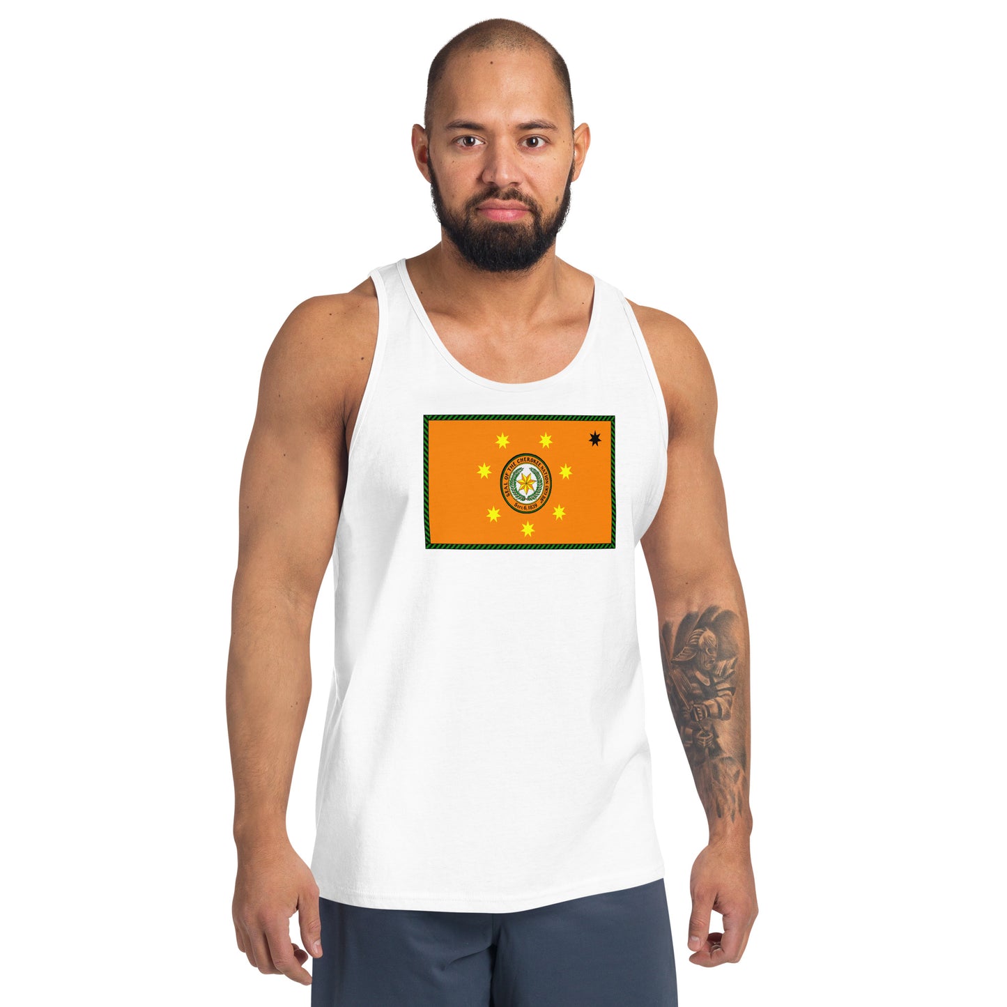 Cherokee Indian Native American Pride Ancestry Tribe Flag Unisex Tank Top