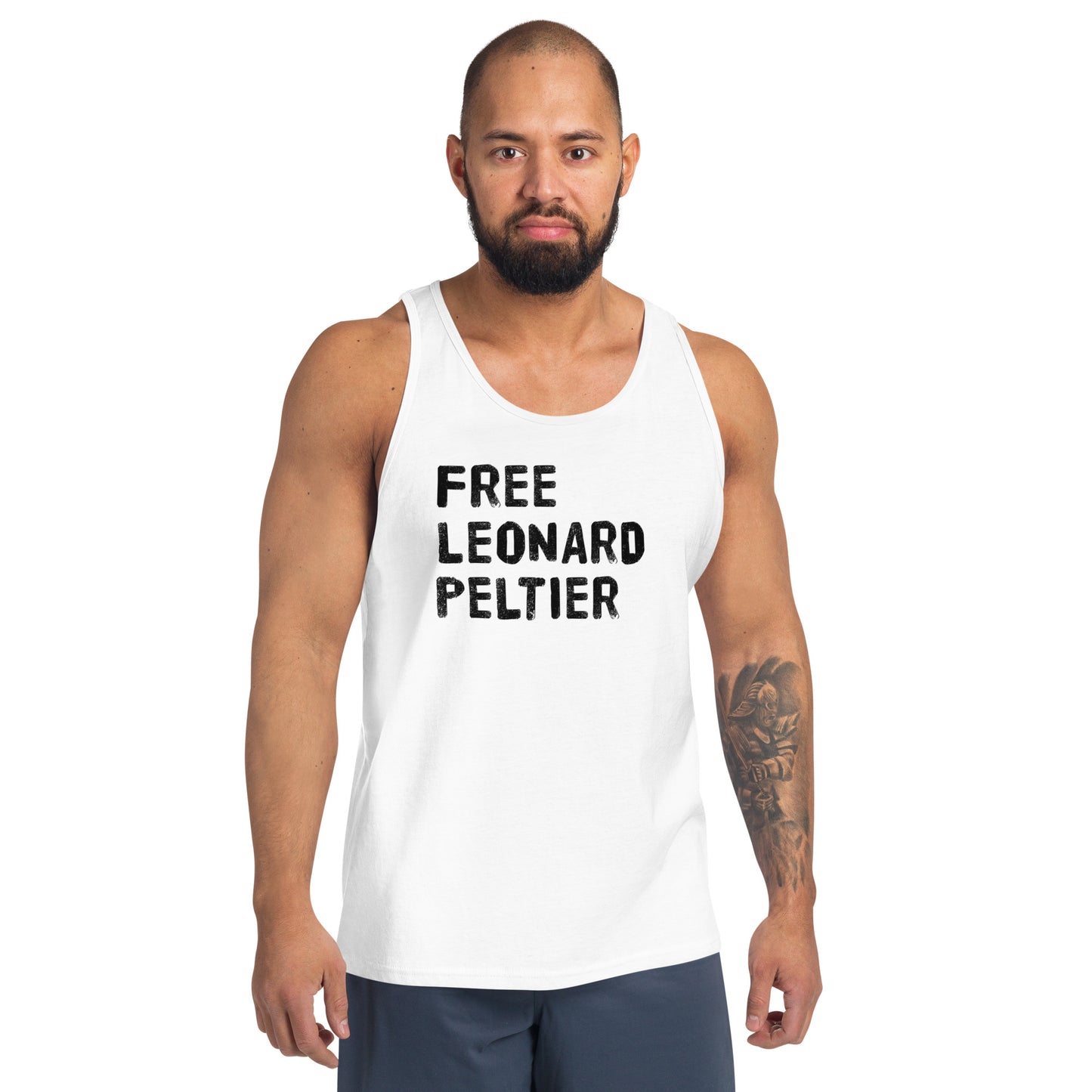 Free Leonard Peltier Native American Indian Justice Political Slogan Music Unisex Tank Top