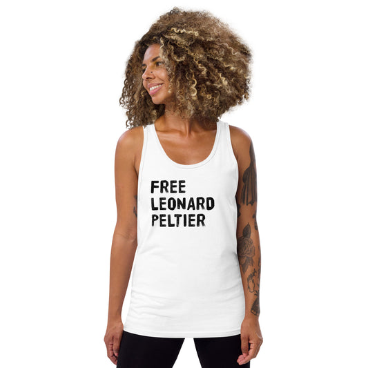 Free Leonard Peltier Native American Indian Justice Political Slogan Music Unisex Tank Top