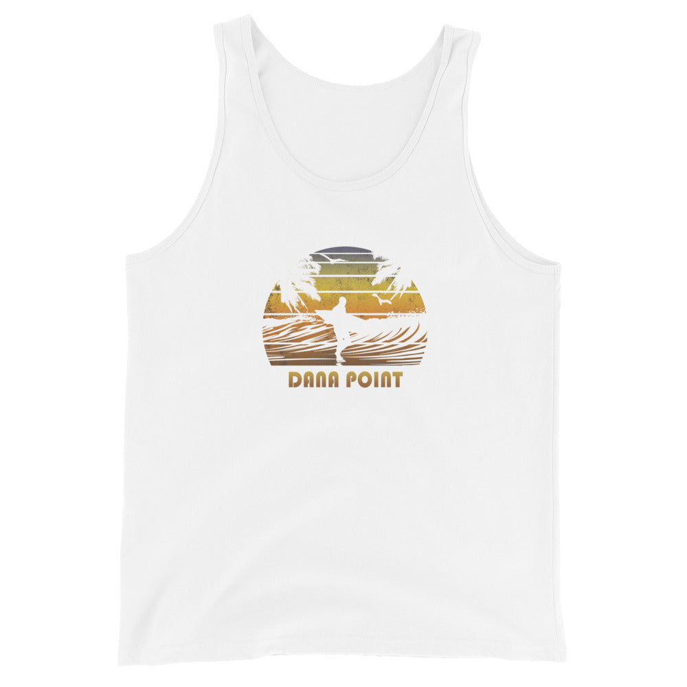 Retro Dana Point California Surfing Fan Surfer Beach Sunset Souvenir Unisex Tank Top