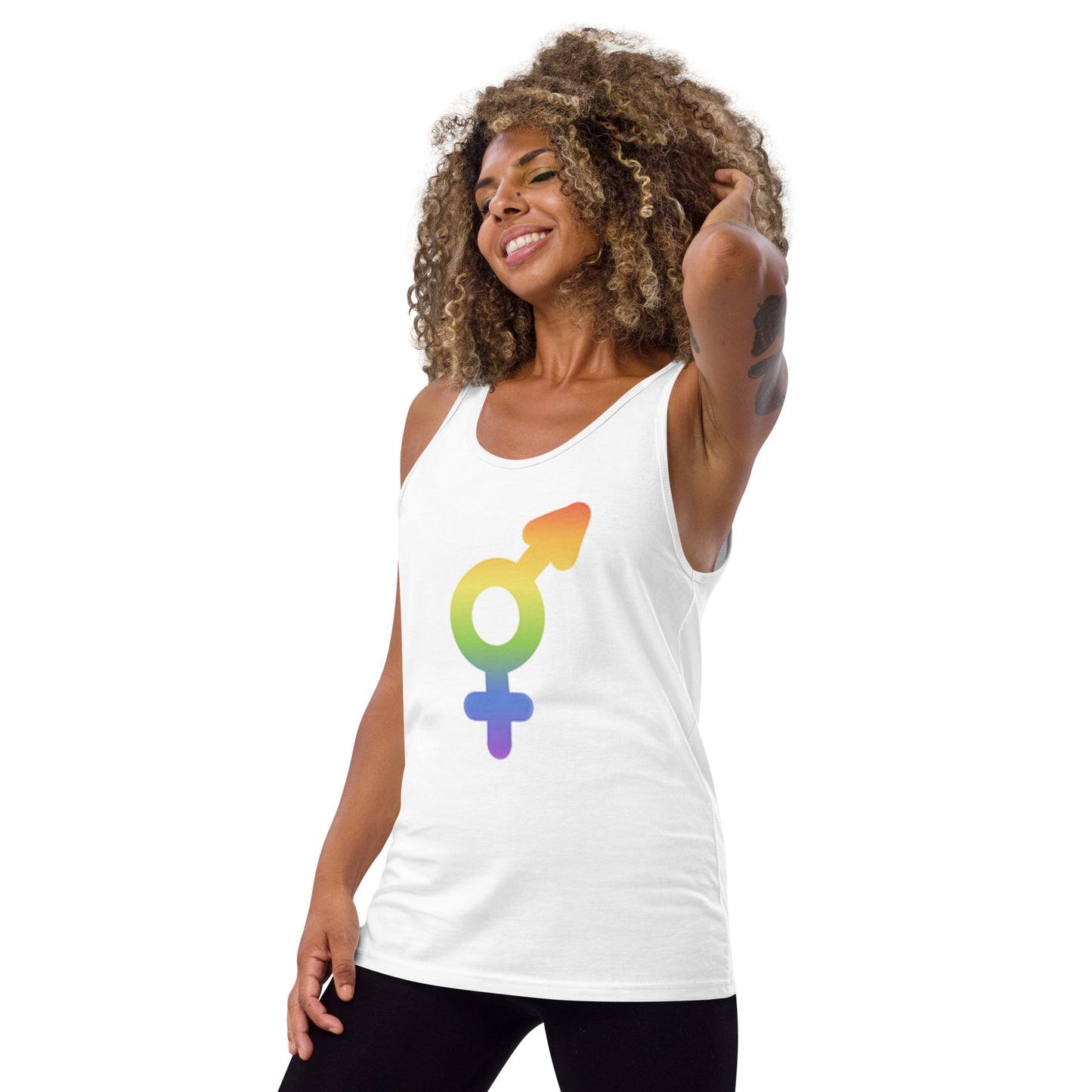 Transgender Symbol Pride LGBTQ Rainbow Unisex Tank Top