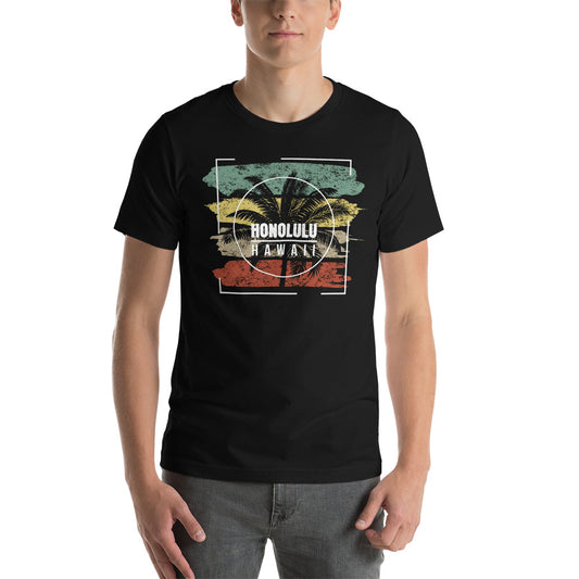 Honolulu Oahu Hawaii Beach Graphic Print Unisex T-Shirt Vacation Souvenir