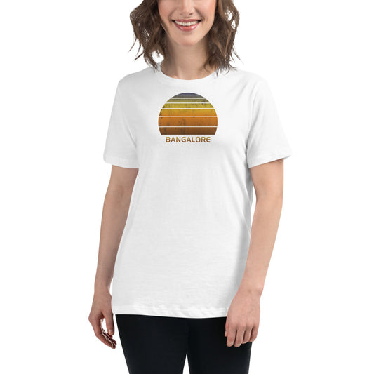 Women's Retro Bangalore India Sunset Vintage Sunrise Relaxed T-Shirt