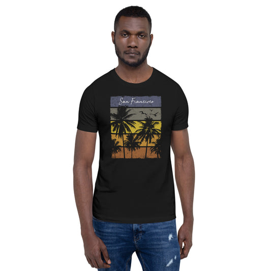 Retro San Francisco California Beach Palm Tree Unisex T-Shirt