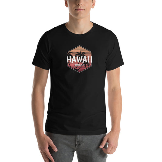 Honolulu Oahu Hawaii Sunset Tropical Vacation Souvenir T-Shirt