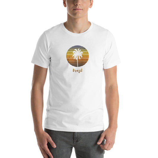 Vintage Brazil Unisex T-Shirt Beach Vacation Souvenir Family Palm Tree