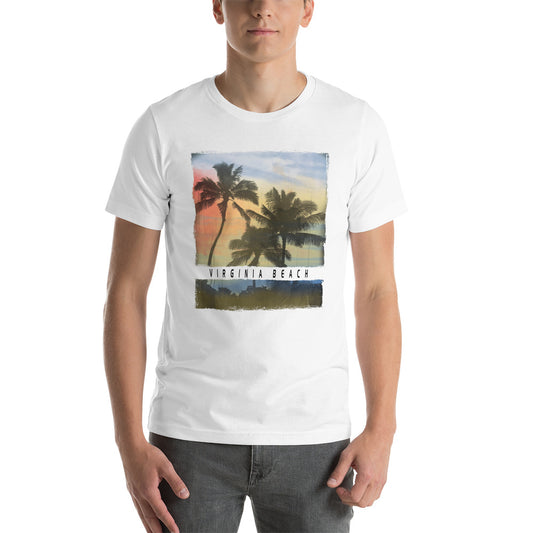 Cool Virginia Beach Unisex T-Shirt Vacation Beach Palm Tree