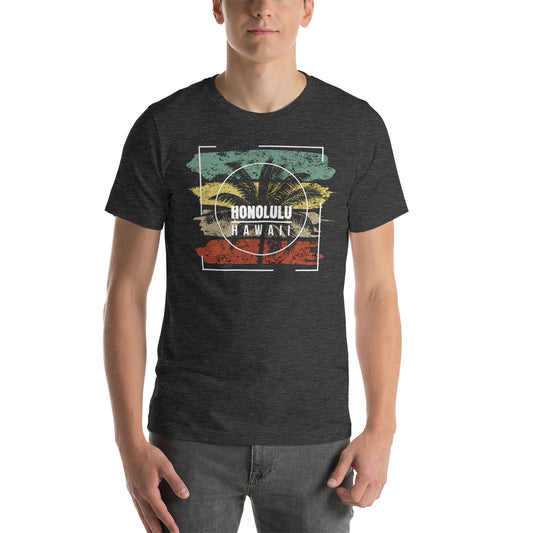 Honolulu Oahu Hawaii Beach Graphic Print Unisex T-Shirt Vacation Souvenir