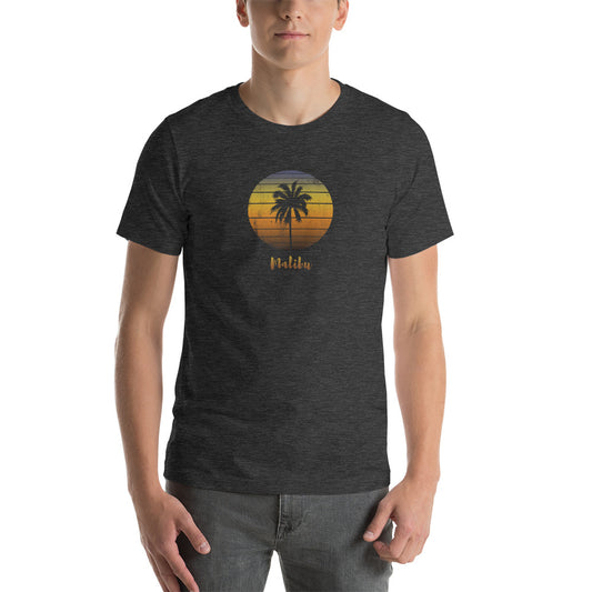 Vintage Malibu California Beach Unisex T-Shirt Vacation Souvenir Palm Tree