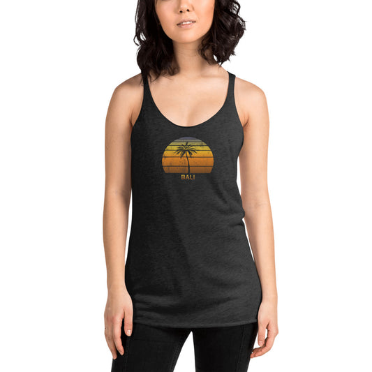 Vintage Bali Indonesia Women's Racerback Tank Top Sunset