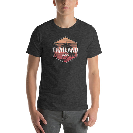 Bangkok Sunset Tropical Vacation Souvenir Retro Sunrise Unisex T-Shirt