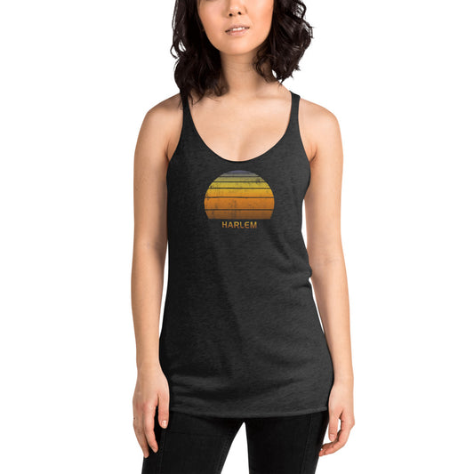 Retro Harlem New York Women's Racerback Tank Top Vacation Souvenir Sunset Vintage