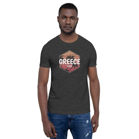 Athens Sunset Tropical Vacation Souvenir Retro Sunrise Unisex T-Shirt