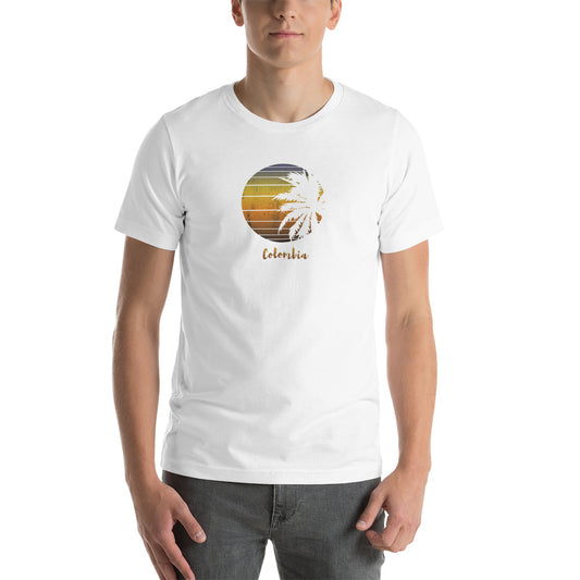 Vintage Colombia Unisex T-Shirt Beach Vacation Souvenir Family Palm Tree