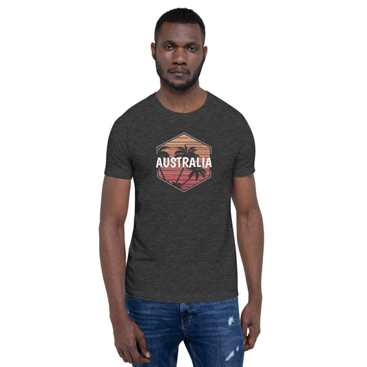 Australia Sunset Tropical Vacation Souvenir  Retro Sunrise Unisex T-Shirt