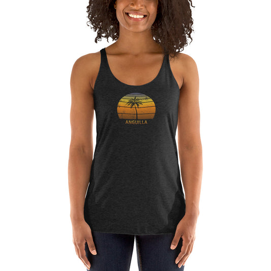 Vintage Anguilla Women's Racerback Tank Top Sunset