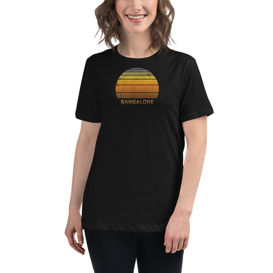 Women's Retro Bangalore India Sunset Vintage Sunrise Relaxed T-Shirt