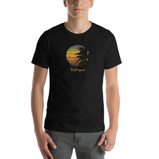 Vintage Cartagena Unisex T-Shirt Beach Vacation Souvenir Family Palm Tree