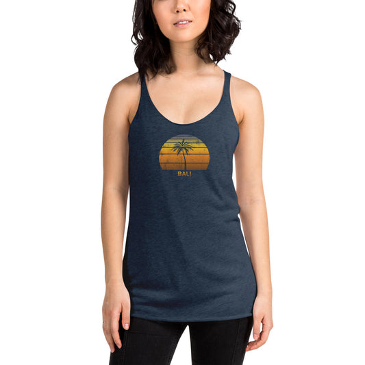 Vintage Bali Indonesia Women's Racerback Tank Top Sunset