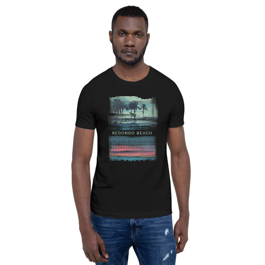 Rio De Janeiro Brazil Vacation Souvenir Unisex T-Shirt Tropical Palm Tree Abstract Beach