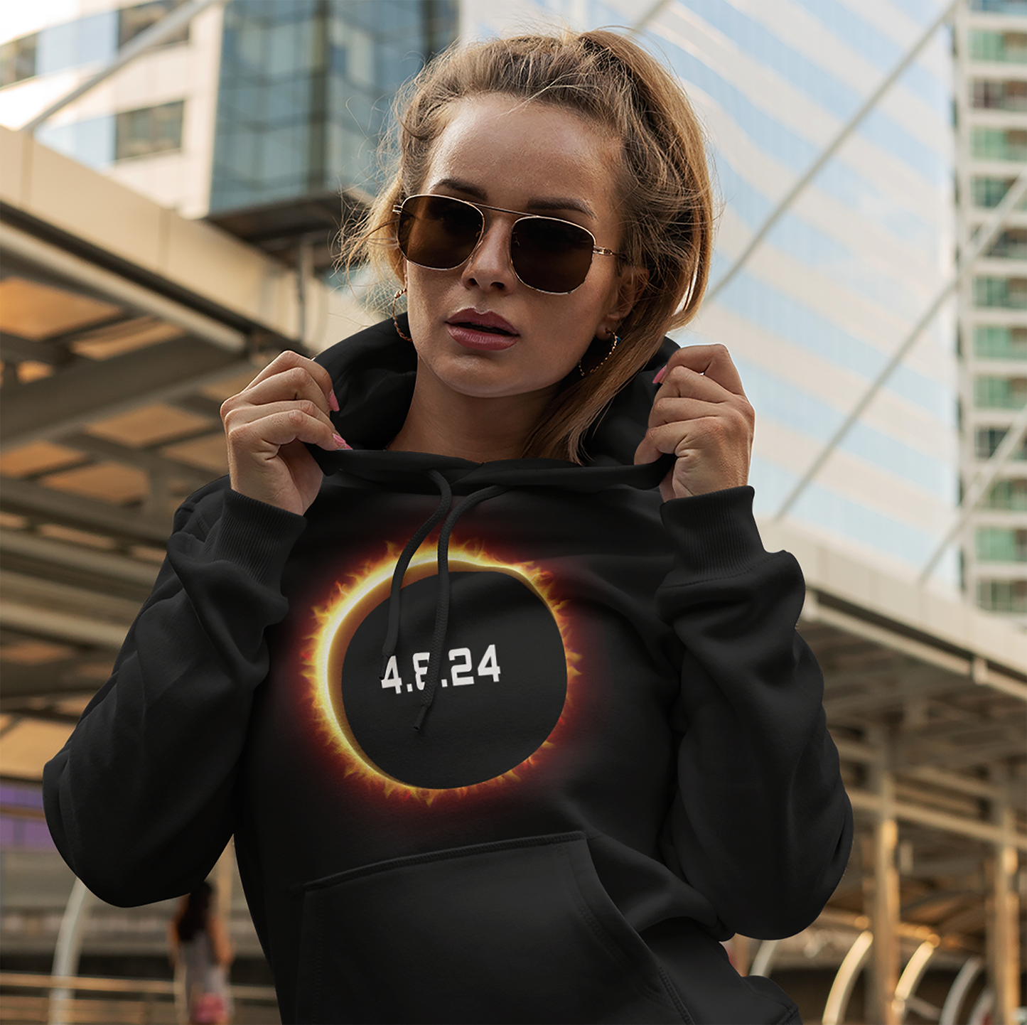 2024 Solar Eclipse Souvenir Memento April 8 Unisex Hoodie Top Sweatshirt