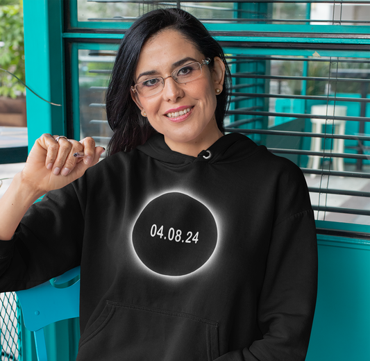 2024 Solar Eclipse Souvenir Memento April 8 Unisex Hoodie Top Sweatshirt
