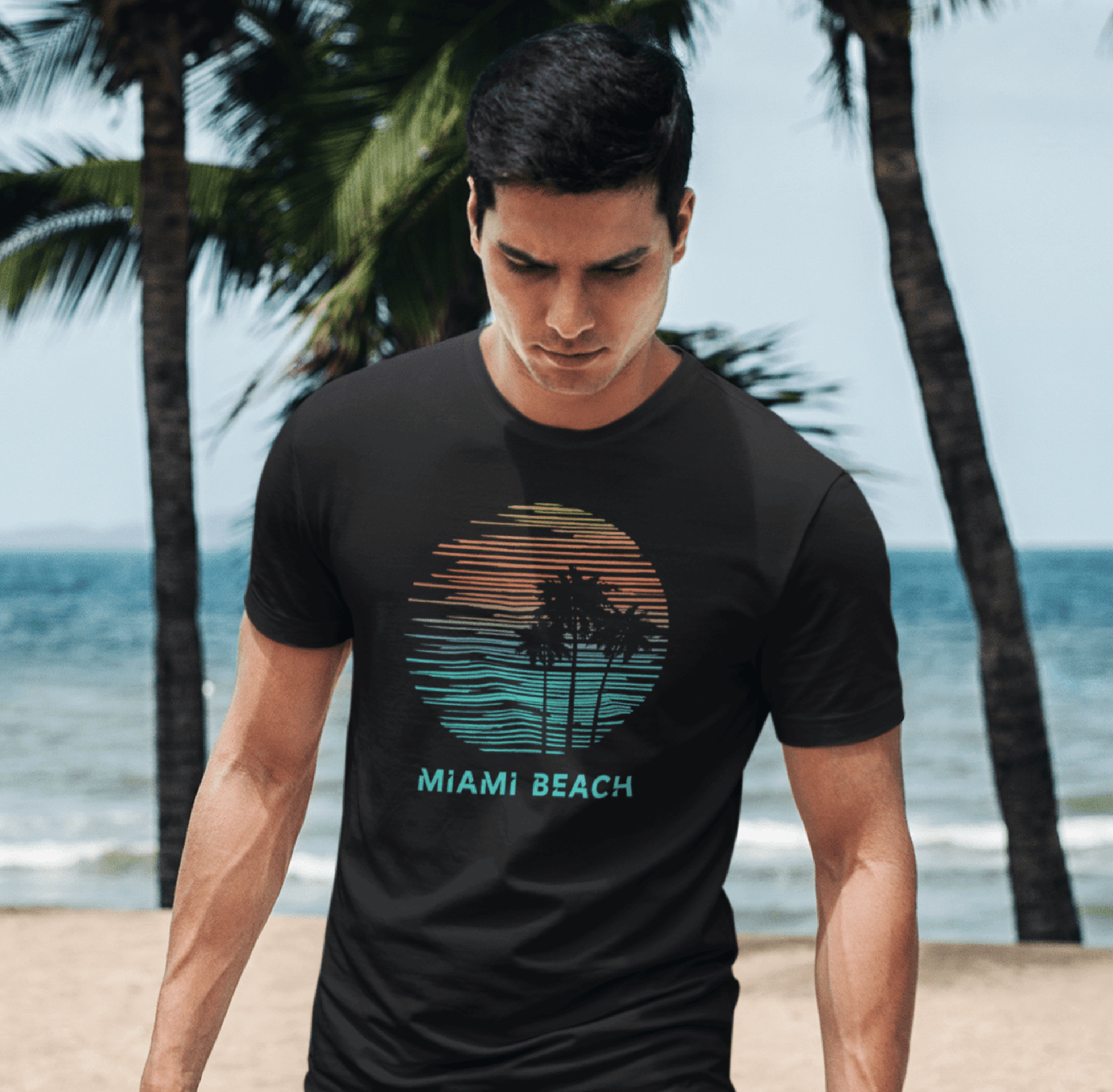 - Artistic Miami Beach Florida Souvenir Vacation Unisex T-Shirt