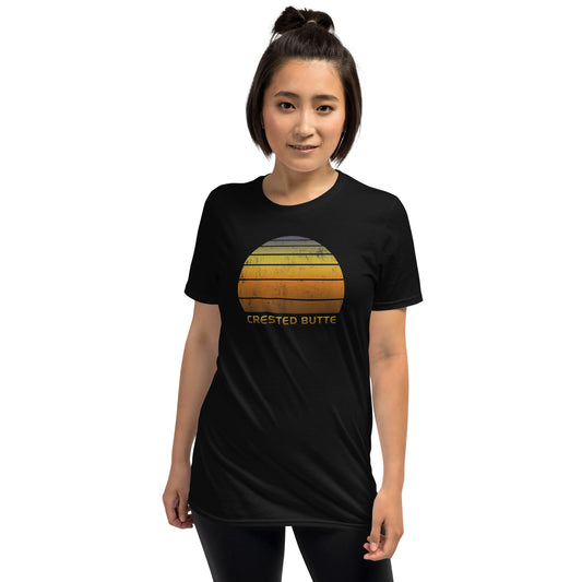 Retro Crested Butte Colorado Sunset Vacation Souvenir Vintage Sunrise Unisex T-Shirt