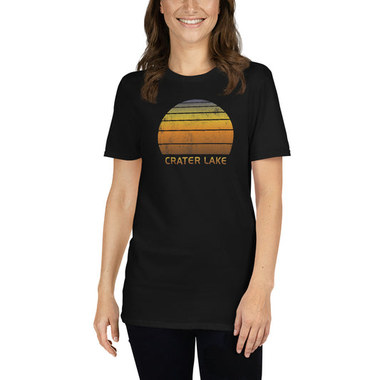 Retro Crater Lake Oregon Sunset Vacation Souvenir Vintage Sunrise Unisex T-Shirt