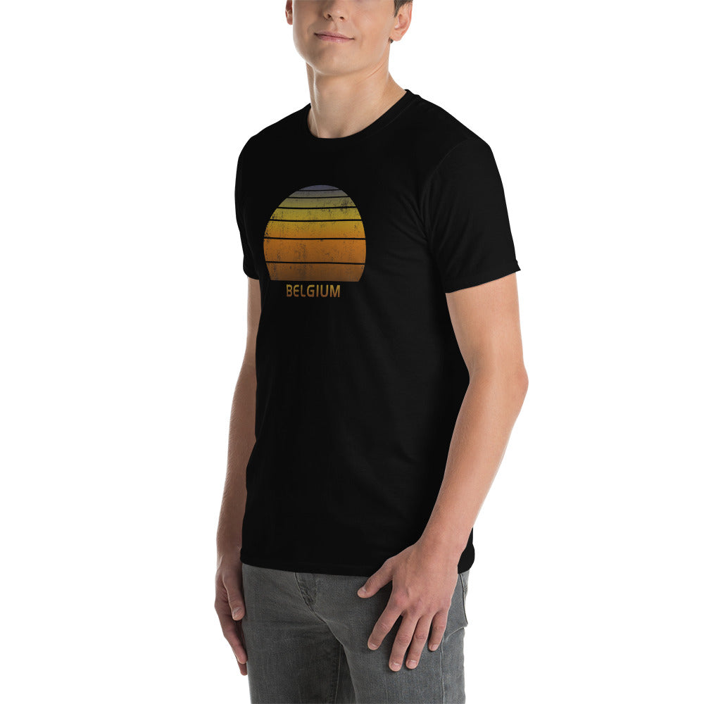 Retro Belgium Vacation Souvenir Sunset Vintage Unisex T-Shirt