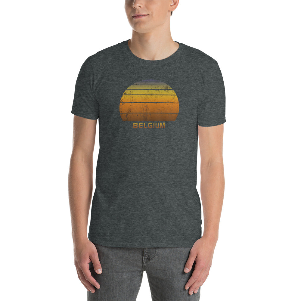 Retro Belgium Vacation Souvenir Sunset Vintage Unisex T-Shirt