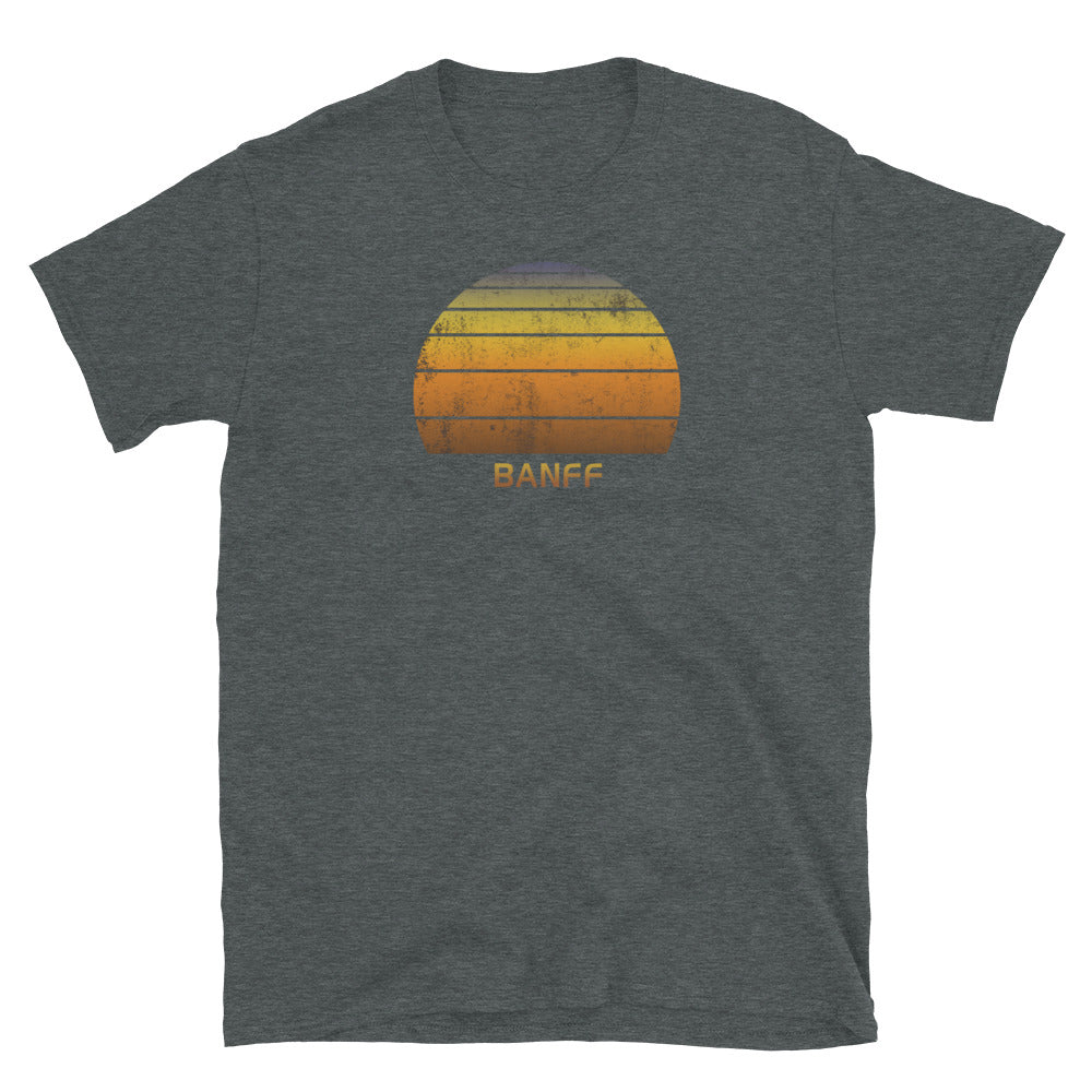 Retro Banff Canada Sunset     Vintage Sunrise Unisex T-Shirt