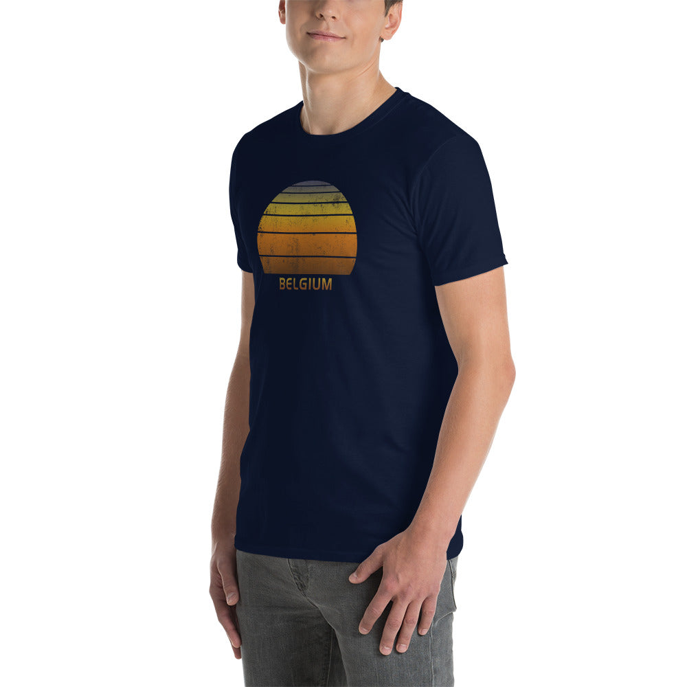 Retro Belgium Vacation Souvenir Sunset Vintage Unisex T-Shirt