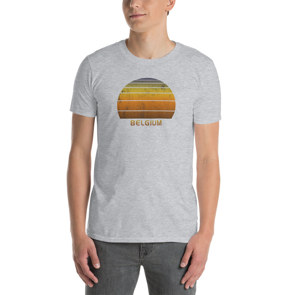 Retro Belgium Vacation Souvenir Sunset Vintage Unisex T-Shirt