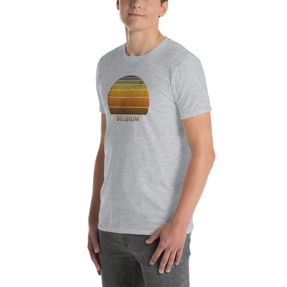 Retro Belgium Vacation Souvenir Sunset Vintage Unisex T-Shirt