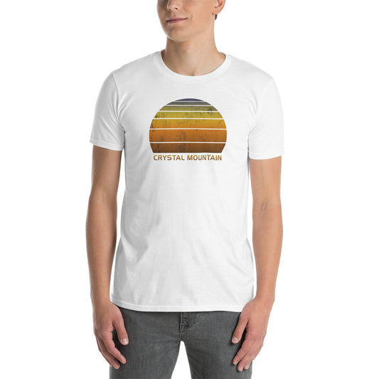Retro Crystal Mountain Washington Sunset Vacation Souvenir Vintage Sunrise Unisex T-Shirt