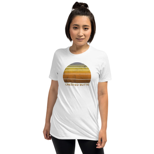 Retro Crested Butte Colorado Sunset Vacation Souvenir Vintage Sunrise Unisex T-Shirt