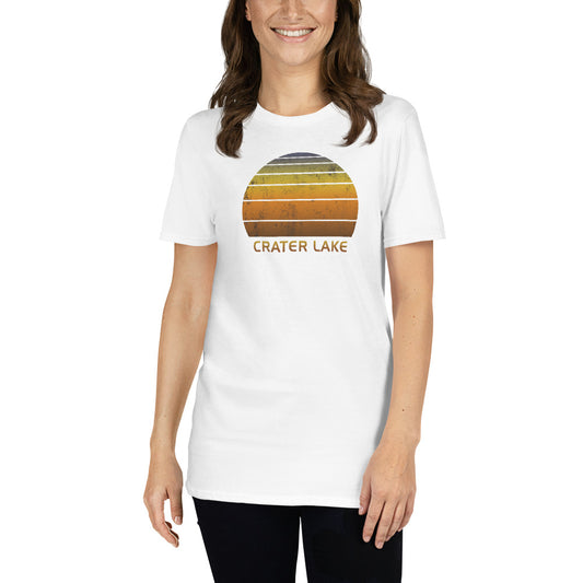 Retro Crater Lake Oregon Sunset Vacation Souvenir Vintage Sunrise Unisex T-Shirt