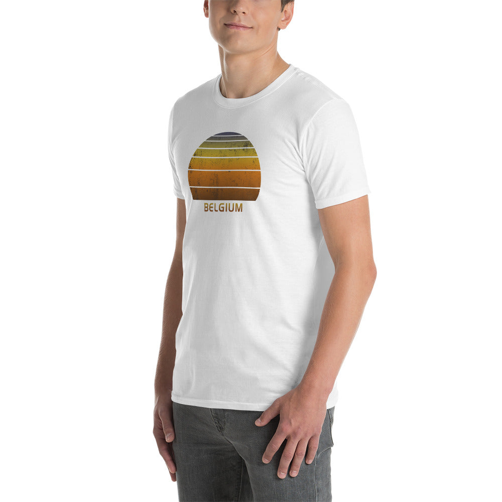 Retro Belgium Vacation Souvenir Sunset Vintage Unisex T-Shirt