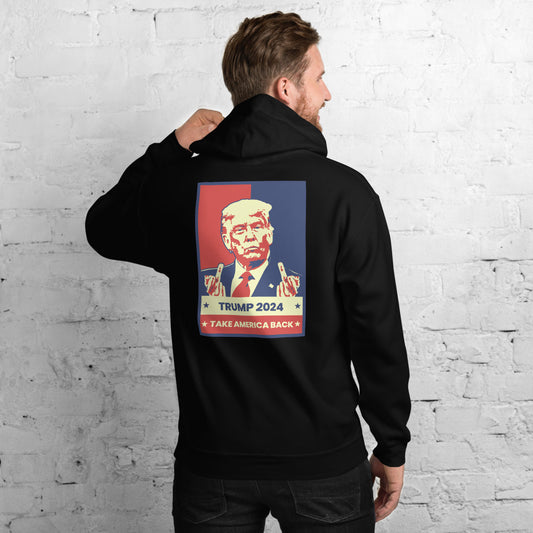 Take America Back MAGA Pro Trump 2024 Supporter Funny Political Unisex Hoodie Top Sweatshirt